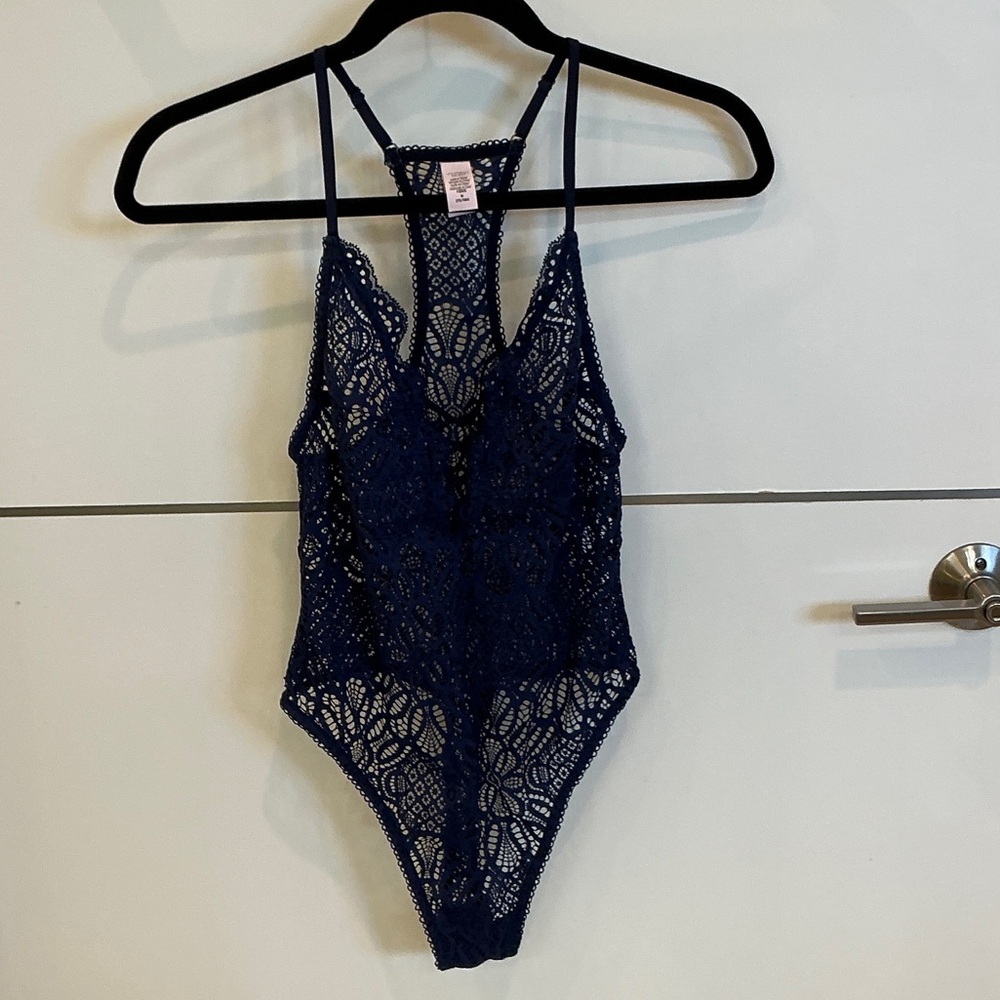 Victoria's Secret Navy Lace Bodysuit